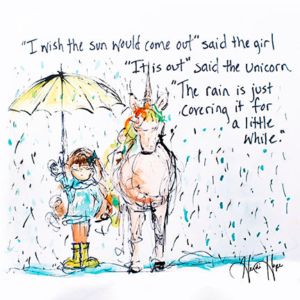 Rainy Day Unicorn Printable