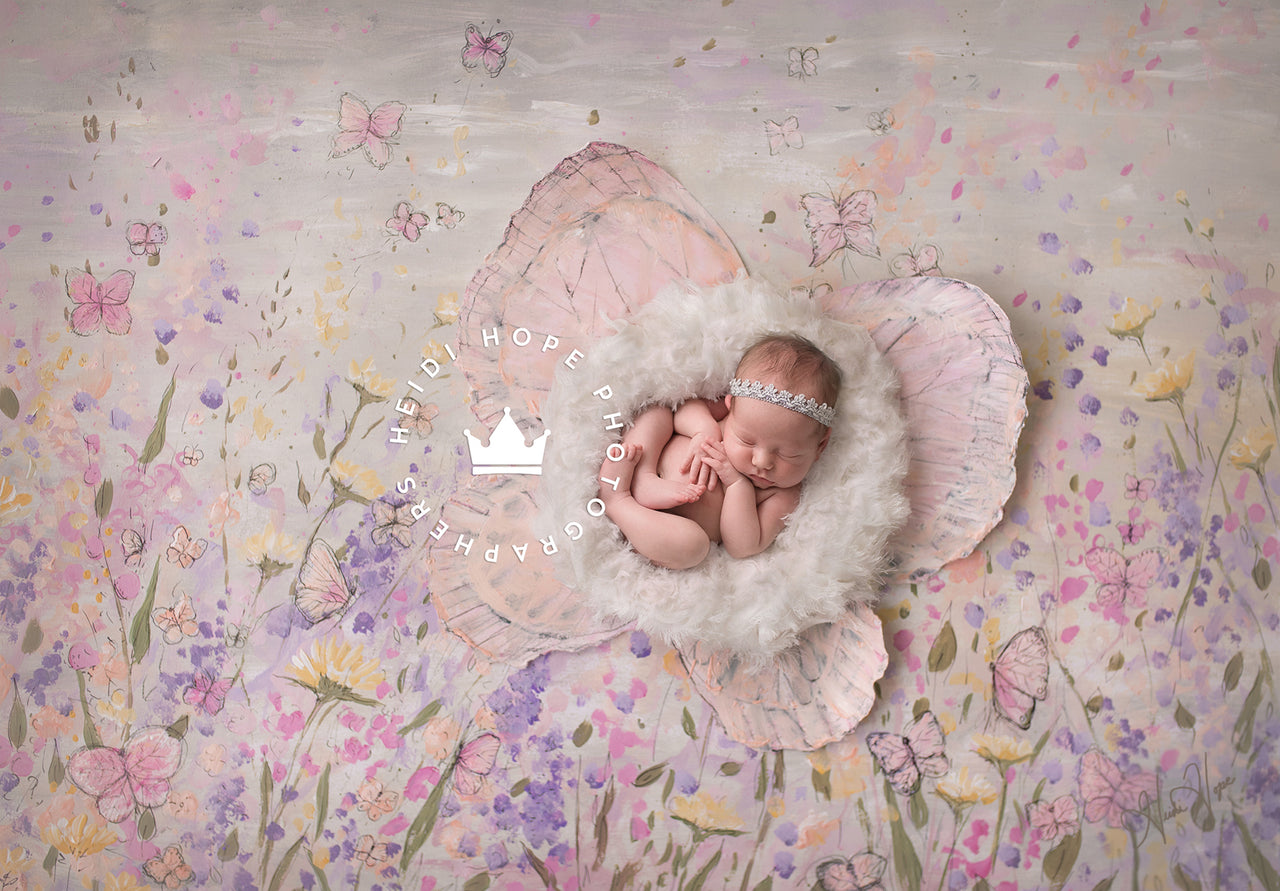 Digital Backdrop | Blush Butterflies