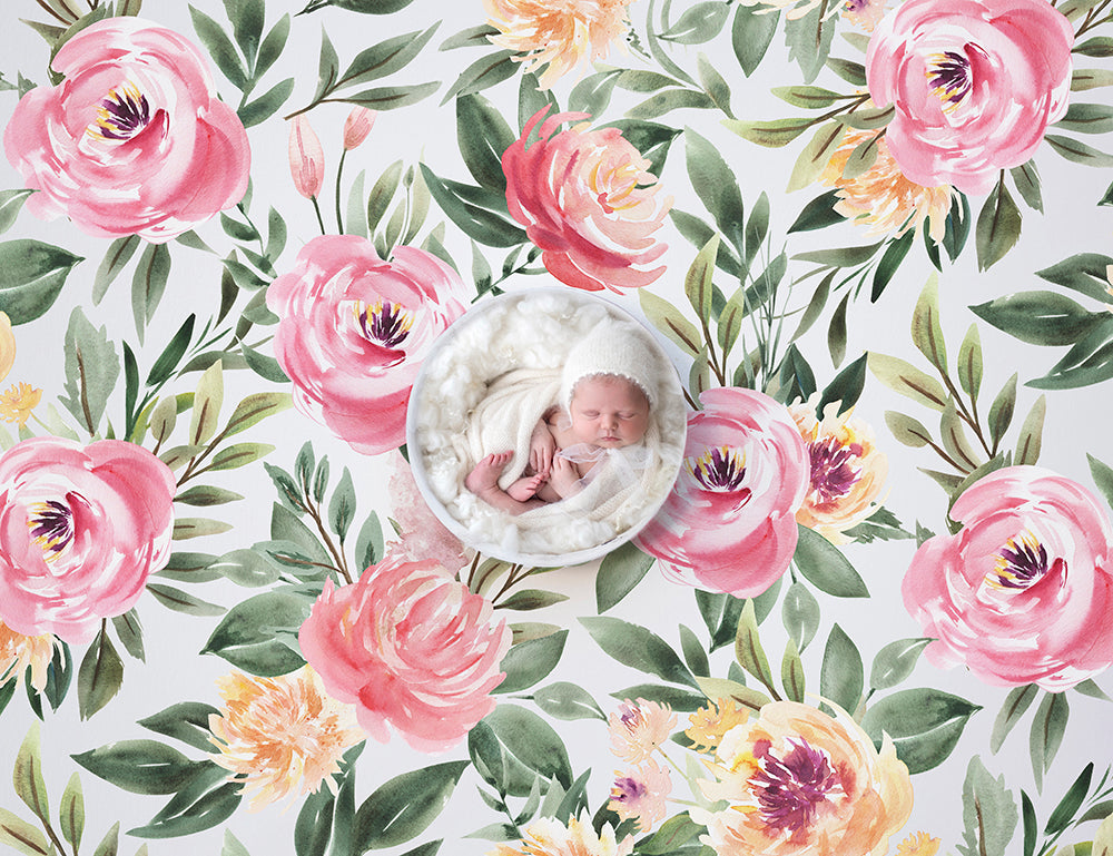 Digital Backdrop Bundle | Colorful Bold Watercolor Florals