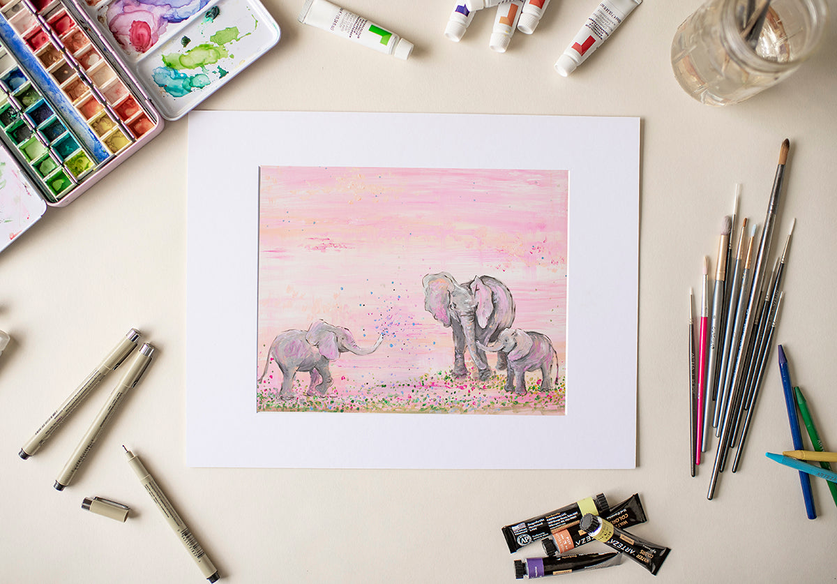 Pink Elephants - Fine Art Decor