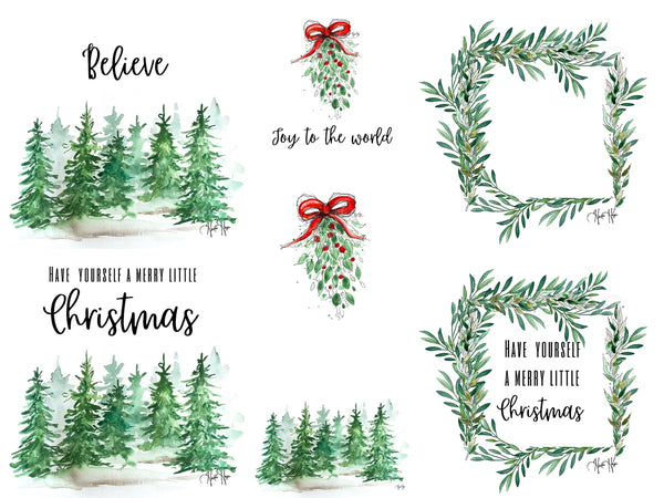 Christmas Watercolor Printable Bundle