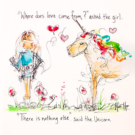 "Where does love come from?" Unicorn Printable